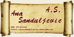 Ana Sanduljević vizit kartica